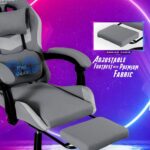 Casa Copenhagen Designed in Denmark, High-Back Fabric Gaming Ergonomic Chair with Advanced Mechanism & Electric Back Massager, Luxurious Memory Foam Seating & Multi Function Arm-Rest - Grey & Grey - Image 5