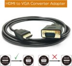 FENTICO Hdmi To Vga Cable Connector,Uni-Directional Hdmi (Source) To Vga (Display) Cable (Male To Male) Compatible For Computer, PC, Desktop, Laptop, Monitor, Projector, HDTV, Roku,Xbox-1.8Meter,Black - Image 4