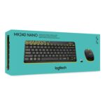 Logitech MK240 Nano Wireless USB Keyboard and Mouse Set, 12 Function Keys 2.4GHz Wireless, 1000DPI, Spill-Resistant Design, PC/Mac, Black/Chartreuse Yellow - Image 4