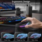 Sounce Nitro Wired Gaming USB Mouse 800/1200/1600 DPI Optical Sensor, 4-Level Adjustable DPI, RGB Lighting, Smooth Tracking, Ergonomic Grip, Plug & Play for Laptop & PC (Black) - Image 4