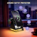 Mobilla MCharge Fusion | 3-in-1 Wireless Charger | 23W Combined Wireless Output | MagSafe Compatible | 15W Phone Charging | Dual Adaptive Lights | Sleek & Compact Design - Black - Image 8