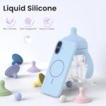 DIZORO Magnetic for iPhone 17 Case, Compatible with MagSafe, Integrated Silicone Camera Control Cover, Thicken Shockproof Drop Protection Phone Case for 17,Mist Blue - Image 3