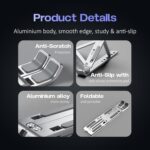 Laptop Stand | 7-Angle Height Adjustable Foldable Riser for MacBook, HP, Dell, Lenovo | Portable & Sturdy Holder (Silver) - Image 3