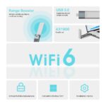 TP-Link Archer TX20UH AX1800 WiFi 6 Dual Band Wireless USB Adapter |1800 Mbps (5GHz, 2.4GHz Wi-Fi) | USB 3.0, OFDMA, MU-MIMO, High Gain Antennas, Beamforming | WPA3 - Wired Cradle Stand Included - Image 4