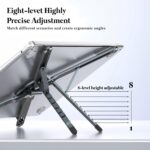 Adjustable Laptop Stand for Desk Foldable Aluminium – 8 Level Height Portable Laptop Holder Compatible with M.acBook HP Dell 10-17 Inch, Non Slip Cooling Stand for Office Work from Home - Image 3