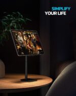 proffisy Mobile Stand for Table Height Adjustable Aluminium Phone Stand Holder for iPhone Kindle Stable Portable,Black - Image 4