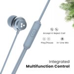 Ambrane Stringz 38 Wired Headphones with Mic, Powerful HD Sound with High Bass, Tangle Free Cable, Comfort in Ear Fit, 3.5mm Jack (Space Grey) - Image 4