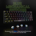 SpinBot Rage MK61 Mechanical Keyboard - Ultra-Compact 60% Layout | Tactile Blue Switches | Dynamic Multicolor RGB Lighting | 22-Key Anti-Ghosting | Durable ABS Build | 1.5m Tangle-Free Cable - Image 3