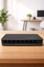 HAKISU 8 Port Gigabit Ethernet Switch, 8CH LAN Network Switch, 10/100/1000 Mbps Unmanaged Plug & Play, Metal Fanless Design, Desktop or Wall Mount for Home Office, CCTV & Gaming - Image 4