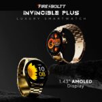 Fire-Boltt Invincible Plus 1.43" AMOLED Display Smartwatch with Bluetooth Calling, TWS Connection, 300+ Sports Modes, 110 in-Built Watch Faces, 4GB Storage & AI Voice Assistant (Gold SS) - Image 3