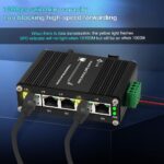Mini Industrial 5 Ports Gigabit Switch Hardened 5 Port RJ45 10/100/1000Mbps Ethernet Switch Din Rail Mount Ethernet Switch Wall Mounts Included (-40 to 167 ºF) 10Gbps Switching Capacity - Image 4
