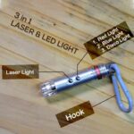 Garth 3 in 1 Laser Light LED Flashlight Torch Keychain and Laser Pointer Portable Mini Keyring Gadget for Outdoor Camping Hiking Travel Office and Everyday Use - Image 4