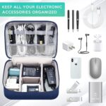 Electronics Accessories Organizer Bag – Travel Cable Organizer Pouch for Charger, USB Cords, Earphones, Power Bank, SD Cards, Hard Drive – Tech Storage Case for Travel & Office (Navy Blue) - Image 3