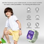 PunnkFunnk Musk Kids Smart Watch 5G/4G with SIM Calling, GPS Tracker, Video Calling, SOS Alerts, Face Unlock, Voice Chat, Games, IP67 Waterproof, 800mAh Battery (Olive Green) - Image 4