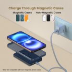 Tempt JoosMag Ultra Slim (14mm), Metallic Body for iPhone 17/16/15/14/13/12 |10000mAH MagSafe Wireless Power Bank | 15W Wireless and 22.5W PD Fast Charging (Grey) - Image 3
