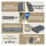 Tempt JoosMag Ultra Slim (14mm), Metallic Body for iPhone 17/16/15/14/13/12 |10000mAH MagSafe Wireless Power Bank | 15W Wireless and 22.5W PD Fast Charging (Grey) - Image 4