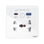 Ledgebit WiFi Smart Wall Socket – 13A Glass Panel Outlet with USB-A & USB-C Ports | Smart Life App, Voice Control, No Hub Required | White - Image 3