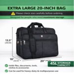 Black 45 Ltrs Extra Extra Large, 20 Inch Polyester Messenger Laptop Bag, Multipurpose Bag For Mechanics, Electrician & Technician/Tool Bag/Shoulder Bag, office Bag with 5 Compartments - Image 4