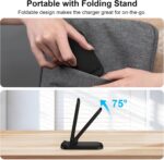 GIANAC 15W Fast Wireless Charger Qi Certified Foldable Charging Stand Compatible for iPhone 17/17 Air/17 Pro/17 Pro Max, 16/16 Plus/16 Pro/16 Pro Max, 15/14/13/12/11 Series- Black - Image 4
