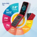 Nokia 2660 Flip 4G Volte keypad Phone with Dual SIM, Dual Screen, inbuilt MP3 Player & Wireless FM Radio | 1 Year Replacement Guarantee | Black - Image 3