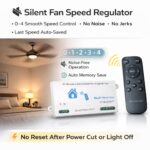 Blackt Electrotech Update Wireless Remote Control Switch System for 4 Lights and 1 Fan Speed Regulation Long Range (RF Remote) 230 V, White - Image 5