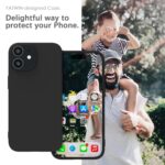 YATWIN Silicone Back Case for iPhone 12/12 Pro, Soft-Touch Phone Back Cover for Apple iPhone 12/12 Pro - Black - Image 3