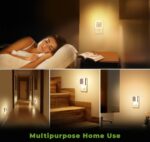 Panca Night Lamp for Bedroom 4PCS Smart Sensor LED Light | Automatic ON/Off Plug-in Night Light 0.5W Warm Glow | Energy Saving Bed Lamp for Hallway, Stairs & Bathroom - Image 4