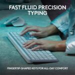 Logitech MX Keys S Wireless Keyboard with Free Adobe Subscription, Low Profile, Fluid Precise Quiet Typing, Programmable Keys, Backlighting, Bluetooth, USB C - Pale Grey - Image 3