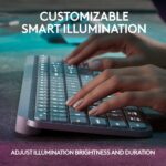 Logitech MX Keys S Wireless Keyboard with Free Adobe Subscription, Low Profile, Fluid Precise Quiet Typing, Programmable Keys, Backlighting, Bluetooth, USB C - Pale Grey - Image 5