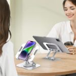 Laptop Stand with 360° Rotating Base, Ergonomic Computer Riser for Desk, Adjutable Height Muti-Angle, Foldable Laptop Mount & Desk Accessories (Silver) - Image 4