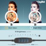 DIGITEK® (DRL-14C) 14 Inch LED Ring Light with 5ft Stand & Smartphone Mount - USB Powered, Color Switch Mode, Brightness Control, Dual Temperature - for Photo & Video Shoots, Makeup, Vlogging! - Image 4