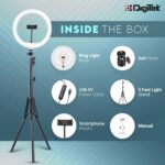 DIGITEK® (DRL-14C) 14 Inch LED Ring Light with 5ft Stand & Smartphone Mount - USB Powered, Color Switch Mode, Brightness Control, Dual Temperature - for Photo & Video Shoots, Makeup, Vlogging! - Image 5