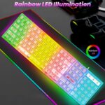 Ant Esports MK1720 Pro Wired Transparent Gaming Keyboard | 104 Keys Membrane Keyboard | Black & White Keycaps | Rainbow LED Backlight | USB Plug & Play |10M Click Lifespan for PC, Laptop, Mac* & Linux - Image 5