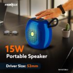 FRONTECH Portable Multimedia Speaker with Bluetooth 5.3, FM, USB, TF Card Support, 15W Output, and 6 Hours Playback (SW-0272) (Blue) - Image 4