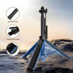 Selfie Stick Tripod Portable 50" Extendable Bluetooth Mobile Tripod with 360° Adjustable Holder, Phone Stand for Video Recording Shooting Vlogging YouTube Cooking, Black - Image 4