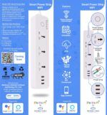 4-in-1 Smart WiFi Power Strip with 2M Wire, Made in India (1-Year Warranty), 240V AC, No Hub Required, Supports Alexa & Google Assistant - Image 4