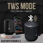 Portronics Soundpot 20W Wireless Bluetooth Portable Speaker with 360° immersive Sound, Upto 6 Hours Playtime, in Built Mic, TWS Mode, Easy Control, Strong Lanyard, Type C Fast Charging(Black) - Image 3