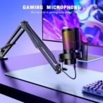 FIFINE A8T Computer Gaming Microphone Kit for PC PS4/PS5,Streaming Condenser Mic with Boom Arm Stand, Tap to Mute, Mute Button Gain Control for Podcast, YouTube, Black - Image 6