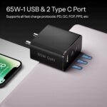 65W Nothing Gan Trio Charger Adapter | 3 Port USB Type C to A Fast Wall Charging Adaptor Compatible with CMFF Phone 1/Nothing Phone 2a Plus/2A/Phone 2/Samsung Galaxy S24 Ultra-CMFF,Black - Image 5
