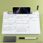 Daily Slate | White Acrylic Writing Board for Desk | Dry Erase| with Phone & Marker Holder | Ideal for Home & Office |Includes Markers & Cleaning Cloth | Weekly Planner | Large - Image 4