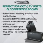 Speedio 60m HDMI Extender Repeater Over CAT6 Cable | Full HD 1080p 3D HDMI Signal Extender for TV, Projector, DVR | Transmitter/Sender + Receiver Set with 2 Power Adapters - Image 7