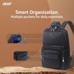acer Business Laptops Backpack 15.6" for Men, Women, Boys, Girls | Premium bags for Gift- Water Resistant, USB Charging Port, Multiple Pockets & Trolley Strap - Black - Image 3