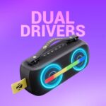 ZEBRONICS Sound Feast 80, Portable Bluetooth Speaker, 20 Watts, Upto 7h Backup, Bluetooth | USB, Karaoke, RGB LED Strip, Included Wireless Microphone, Detachable Carry Strap - Image 4