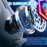 Ozeino Gaming Headset for PS5 PS4 PC, Over-Ear Headphones with Surround Sound & RGB Light for Xbox one Switch Mac Laptop (white) - Image 4