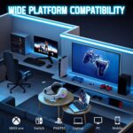 Ozeino Gaming Headset for PS5 PS4 PC, Over-Ear Headphones with Surround Sound & RGB Light for Xbox one Switch Mac Laptop (white) - Image 5