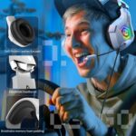 Ozeino Gaming Headset for PS5 PS4 PC, Over-Ear Headphones with Surround Sound & RGB Light for Xbox one Switch Mac Laptop (white) - Image 6