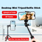 Mini Tripod Stand for Video & Camera, Sturdy Metal Tripod with 360° Ball Head, Adjustable Height Phone Holder for GoPro, iPhone, DSLR - Image 4