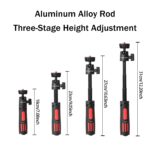 Mini Tripod Stand for Video & Camera, Sturdy Metal Tripod with 360° Ball Head, Adjustable Height Phone Holder for GoPro, iPhone, DSLR - Image 5