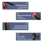 Mini Tripod Stand for Video & Camera, Sturdy Metal Tripod with 360° Ball Head, Adjustable Height Phone Holder for GoPro, iPhone, DSLR - Image 6