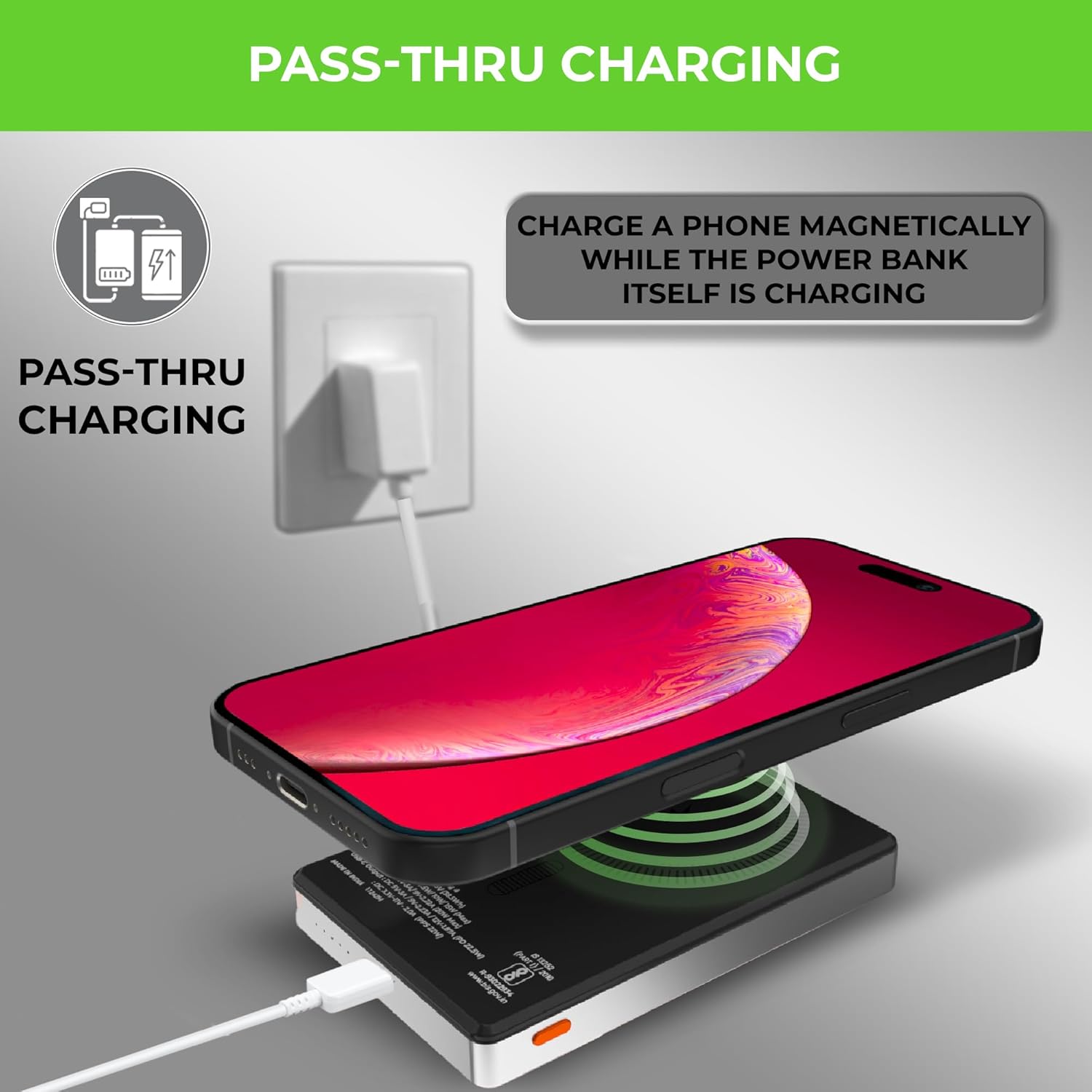 UltraProlink 10000 mAh Slimmest Wireless Magnetic Mag-Safe Power Bank | 22.5W Type C Port with PD-PPS Support | for iPhone Series 16,15,14,13 | Made in India |Silver|UM1124 | Juice-Up Mag 4 - Image 7